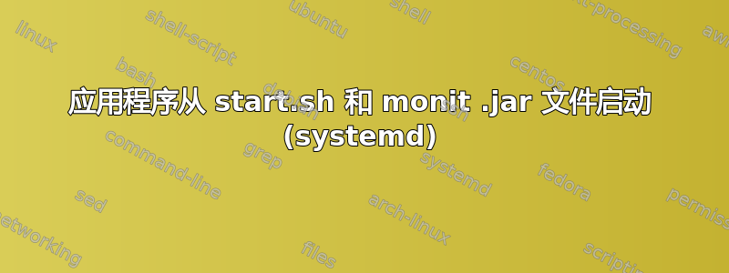 应用程序从 start.sh 和 monit .jar 文件启动 (systemd)