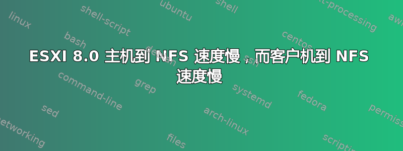 ESXI 8.0 主机到 NFS 速度慢，而客户机到 NFS 速度慢