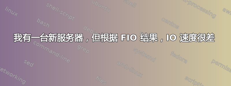 我有一台新服务器，但根据 FIO 结果，IO 速度很差