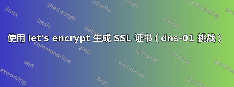 使用 let's encrypt 生成 SSL 证书（dns-01 挑战）