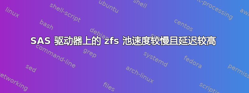 SAS 驱动器上的 zfs 池速度较慢且延迟较高