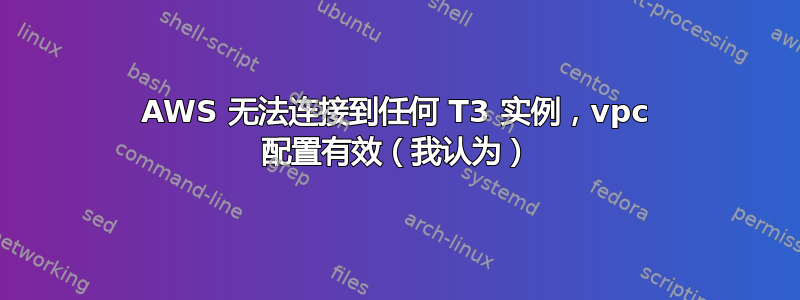 AWS 无法连接到任何 T3 实例，vpc 配置有效（我认为）