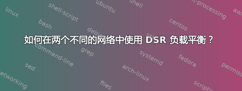 如何在两个不同的网络中使用 DSR 负载平衡？