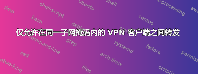 仅允许在同一子网掩码内的 VPN 客户端之间转发