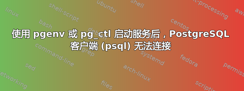 使用 pgenv 或 pg_ctl 启动服务后，PostgreSQL 客户端 (psql) 无法连接