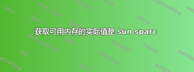 获取可用内存的实际值是 sun sparc