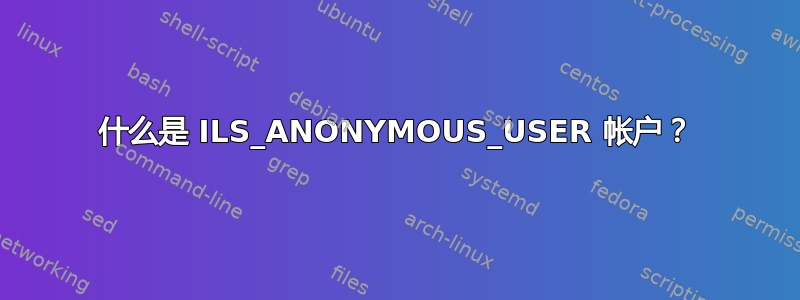 什么是 ILS_ANONYMOUS_USER 帐户？