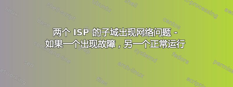 两个 ISP 的子域出现网络问题 - 如果一个出现故障，另一个正常运行