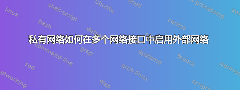 私有网络如何在多个网络接口中启用外部网络