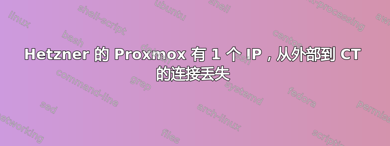 Hetzner 的 Proxmox 有 1 个 IP，从外部到 CT 的连接丢失