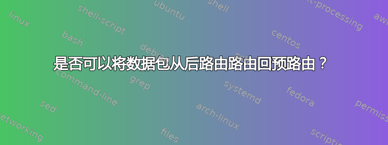 是否可以将数据包从后路由路由回预路由？