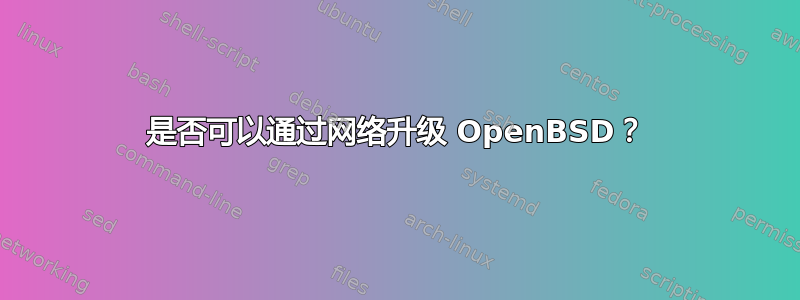 是否可以通过网络升级 OpenBSD？