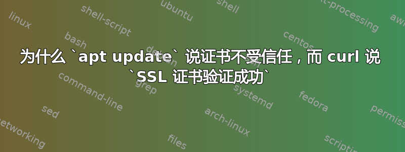 为什么 `apt update` 说证书不受信任，而 curl 说 `SSL 证书验证成功`