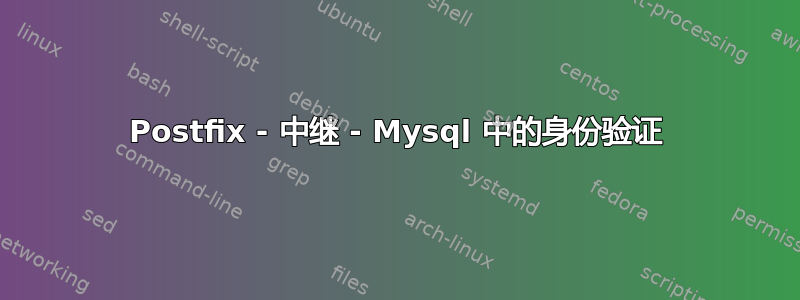 Postfix - 中继 - Mysql 中的身份验证