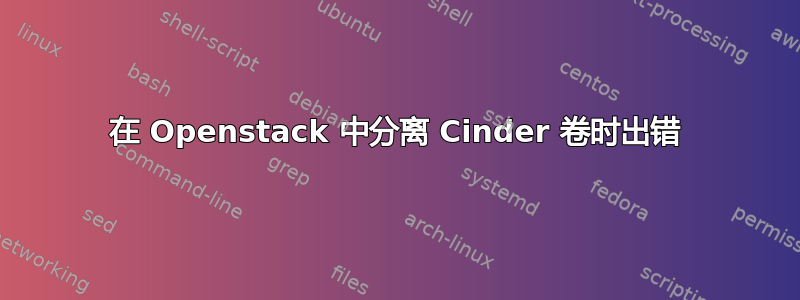 在 Openstack 中分离 Cinder 卷时出错