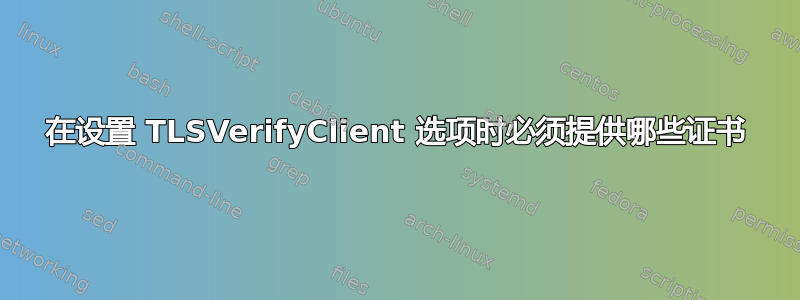 在设置 TLSVerifyClient 选项时必须提供哪些证书