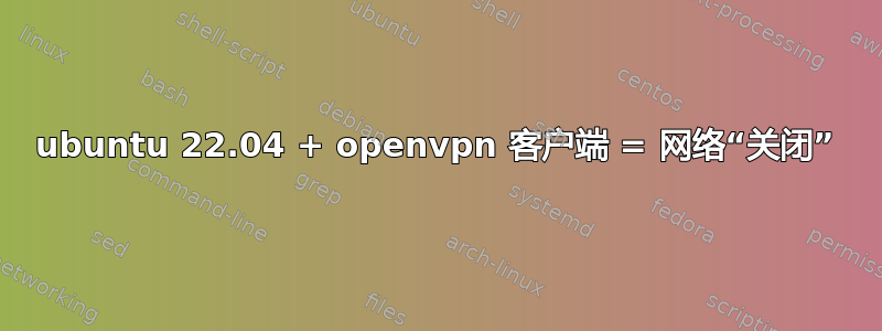 ubuntu 22.04 + openvpn 客户端 = 网络“关闭”