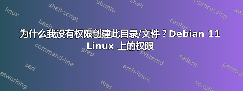 为什么我没有权限创建此目录/文件？Debian 11 Linux 上的权限