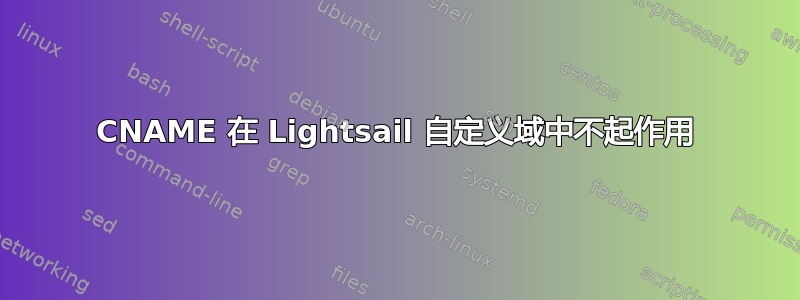 CNAME 在 Lightsail 自定义域中不起作用