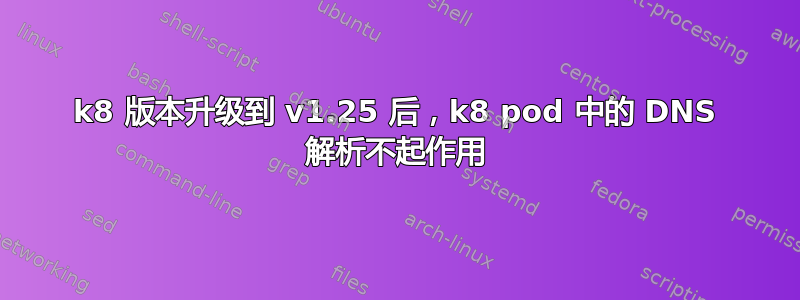 k8 版本升级到 v1.25 后，k8 pod 中的 DNS 解析不起作用