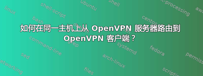 如何在同一主机上从 OpenVPN 服务器路由到 OpenVPN 客户端？