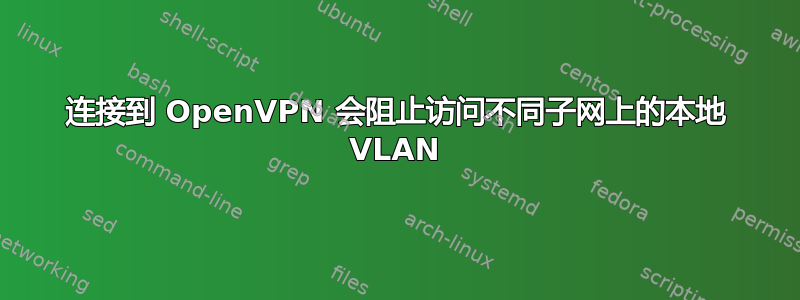 连接到 OpenVPN 会阻止访问不同子网上的本地 VLAN