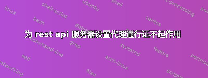 为 rest api 服务器设置代理通行证不起作用