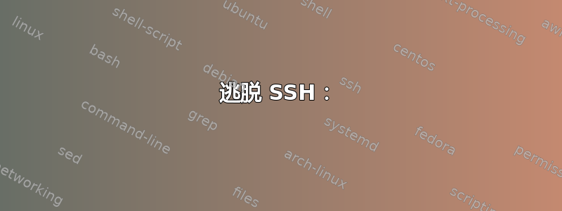 逃脱 SSH：