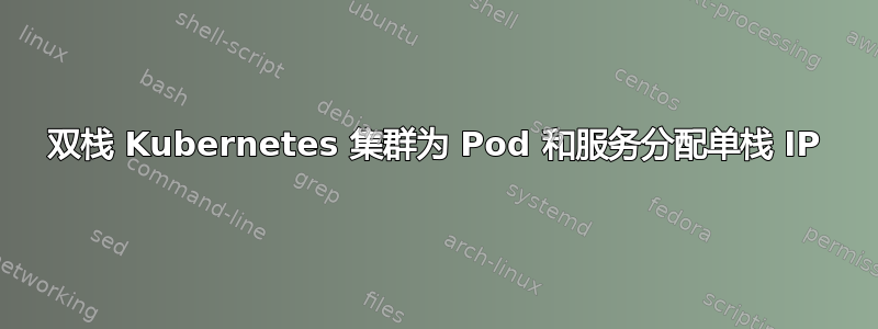 双栈 Kubernetes 集群为 Pod 和服务分配单栈 IP