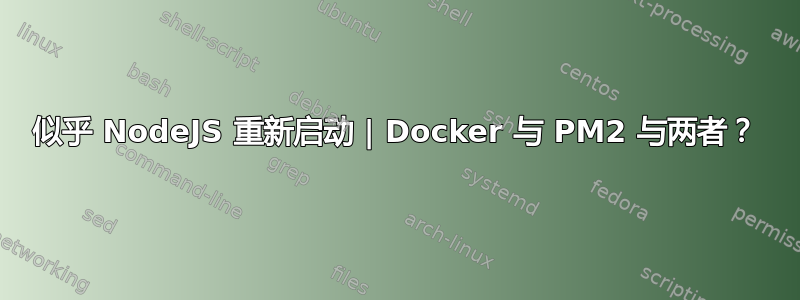 似乎 NodeJS 重新启动 | Docker 与 PM2 与两者？