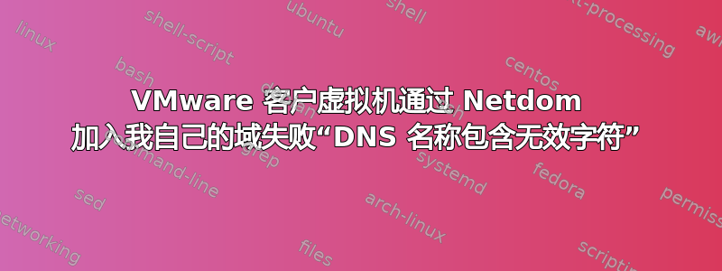 VMware 客户虚拟机通过 Netdom 加入我自己的域失败“DNS 名称包含无效字符”