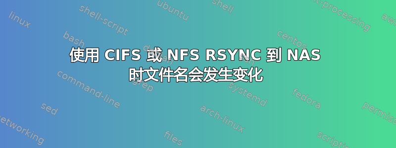 使用 CIFS 或 NFS RSYNC 到 NAS 时文件名会发生变化