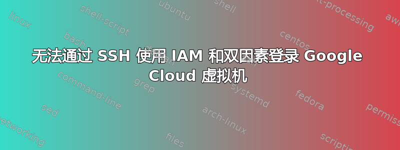 无法通过 SSH 使用 IAM 和双因素登录 Google Cloud 虚拟机