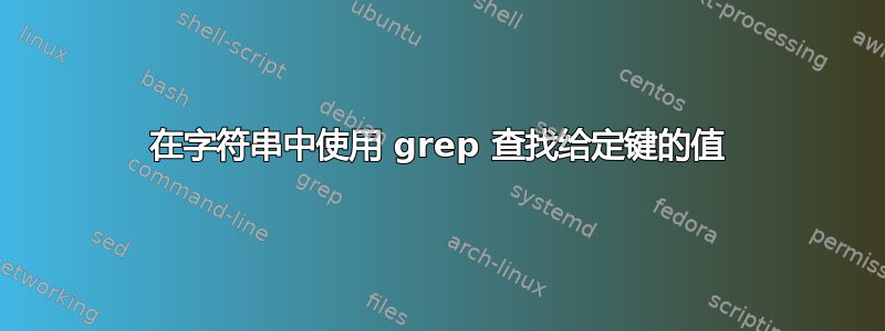 在字符串中使用 grep 查找给定键的值