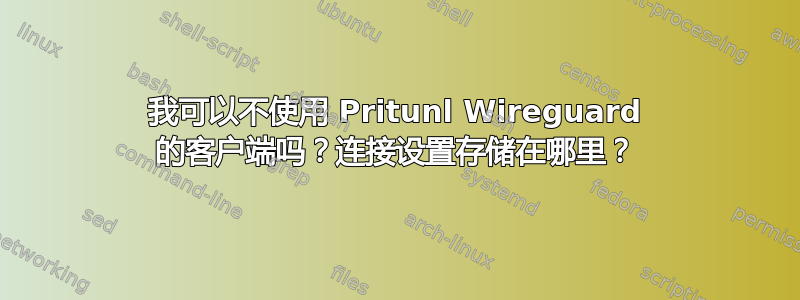 我可以不使用 Pritunl Wireguard 的客户端吗？连接设置存储在哪里？