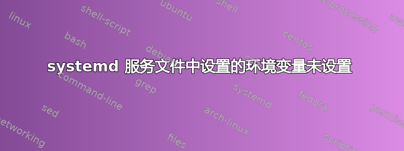 systemd 服务文件中设置的环境变量未设置