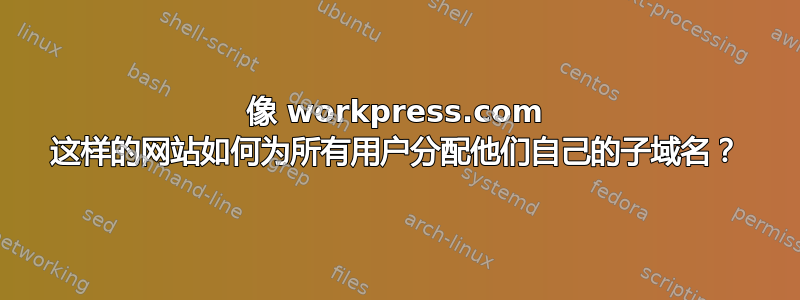 像 workpress.com 这样的网站如何为所有用户分配他们自己的子域名？