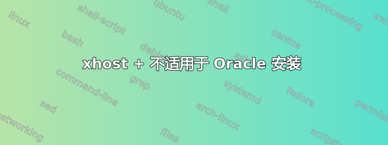 xhost + 不适用于 Oracle 安装