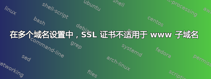 在多个域名设置中，SSL 证书不适用于 www 子域名