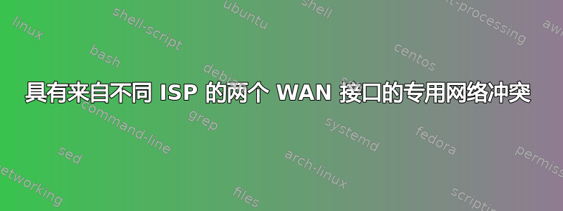 具有来自不同 ISP 的两个 WAN 接口的专用网络冲突