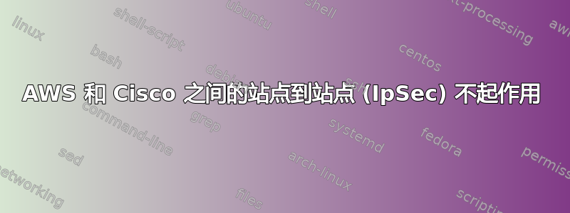 AWS 和 Cisco 之间的站点到站点 (IpSec) 不起作用