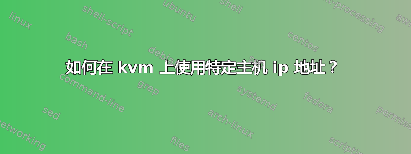 如何在 kvm 上使用特定主机 ip 地址？