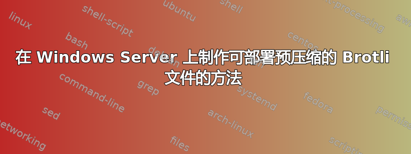 在 Windows Server 上制作可部署预压缩的 Brotli 文件的方法