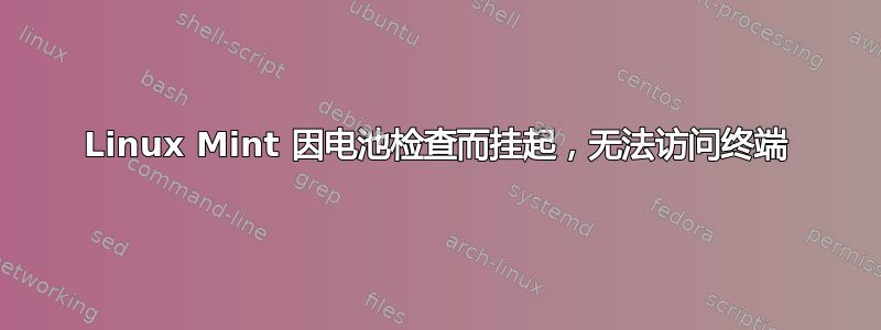 Linux Mint 因电池检查而挂起，无法访问终端