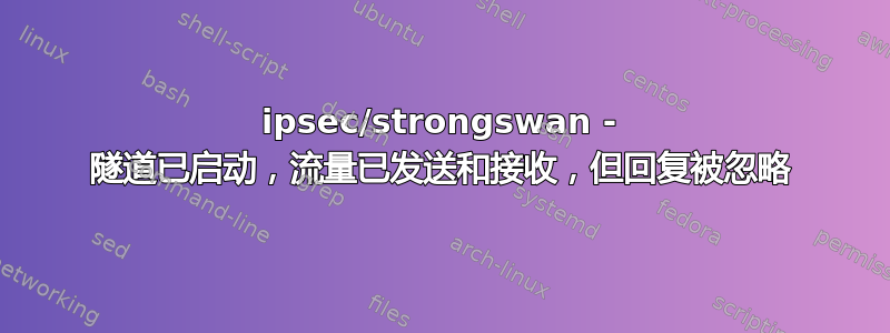 ipsec/strongswan - 隧道已启动，流量已发送和接收，但回复被忽略