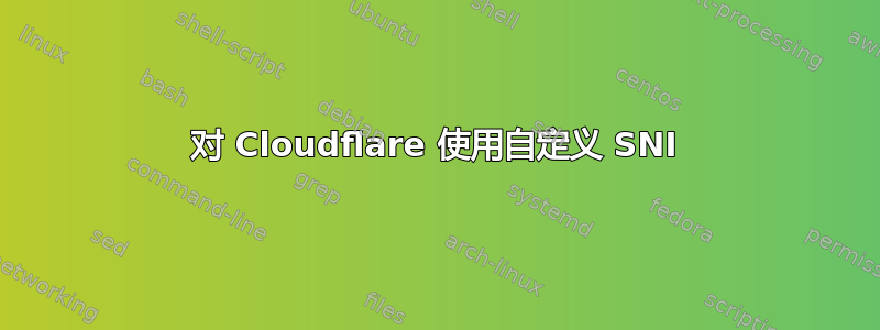 对 Cloudflare 使用自定义 SNI