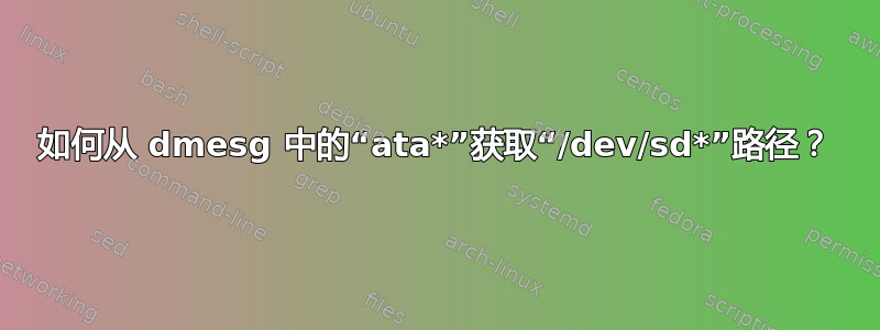 如何从 dmesg 中的“ata*”获取“/dev/sd*”路径？