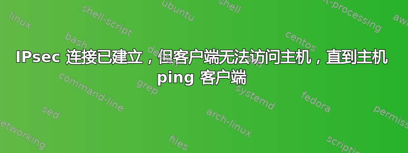 IPsec 连接已建立，但客户端无法访问主机，直到主机 ping 客户端