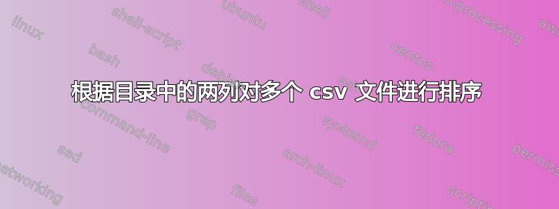 根据目录中的两列对多个 csv 文件进行排序