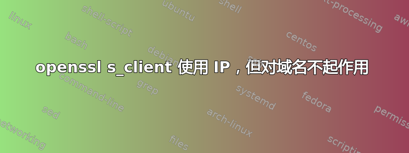 openssl s_client 使用 IP，但对域名不起作用